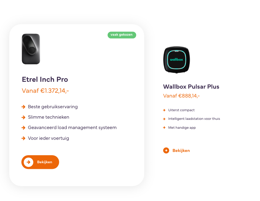 Webshop laadpalen ontwikkeld door Code Blauw