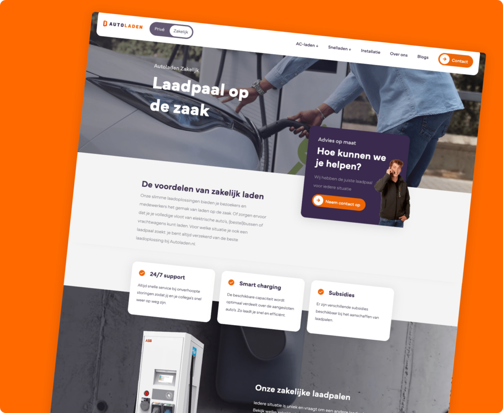 Laadpaal zakelijk website development