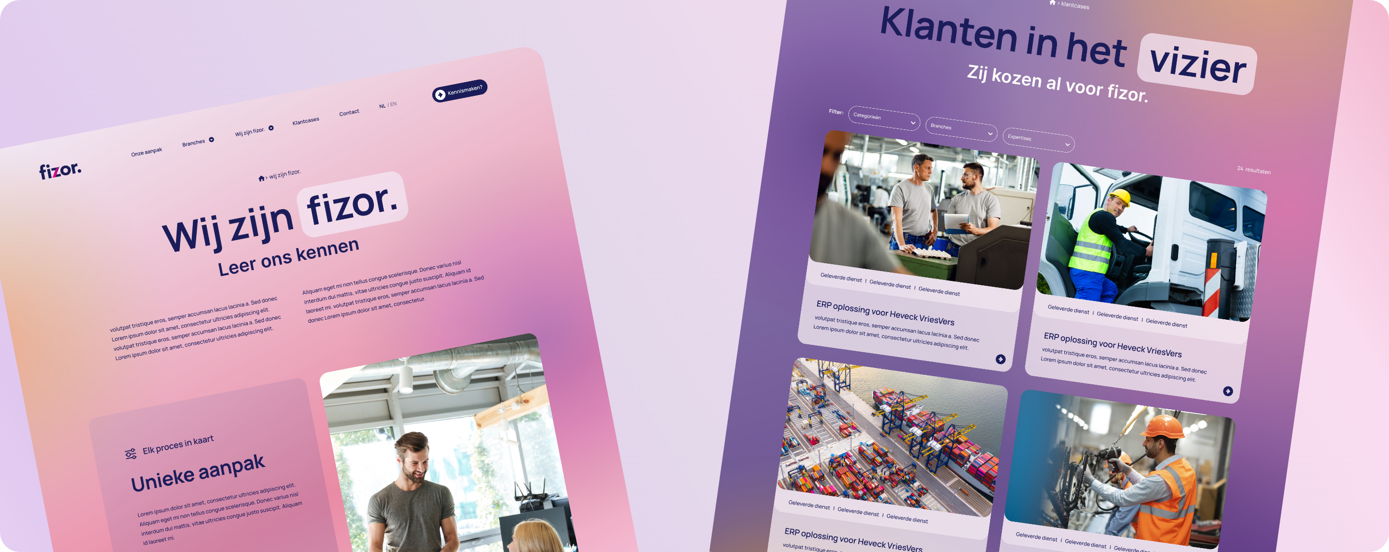 De website van Fizor gemaakt door Code Blauw