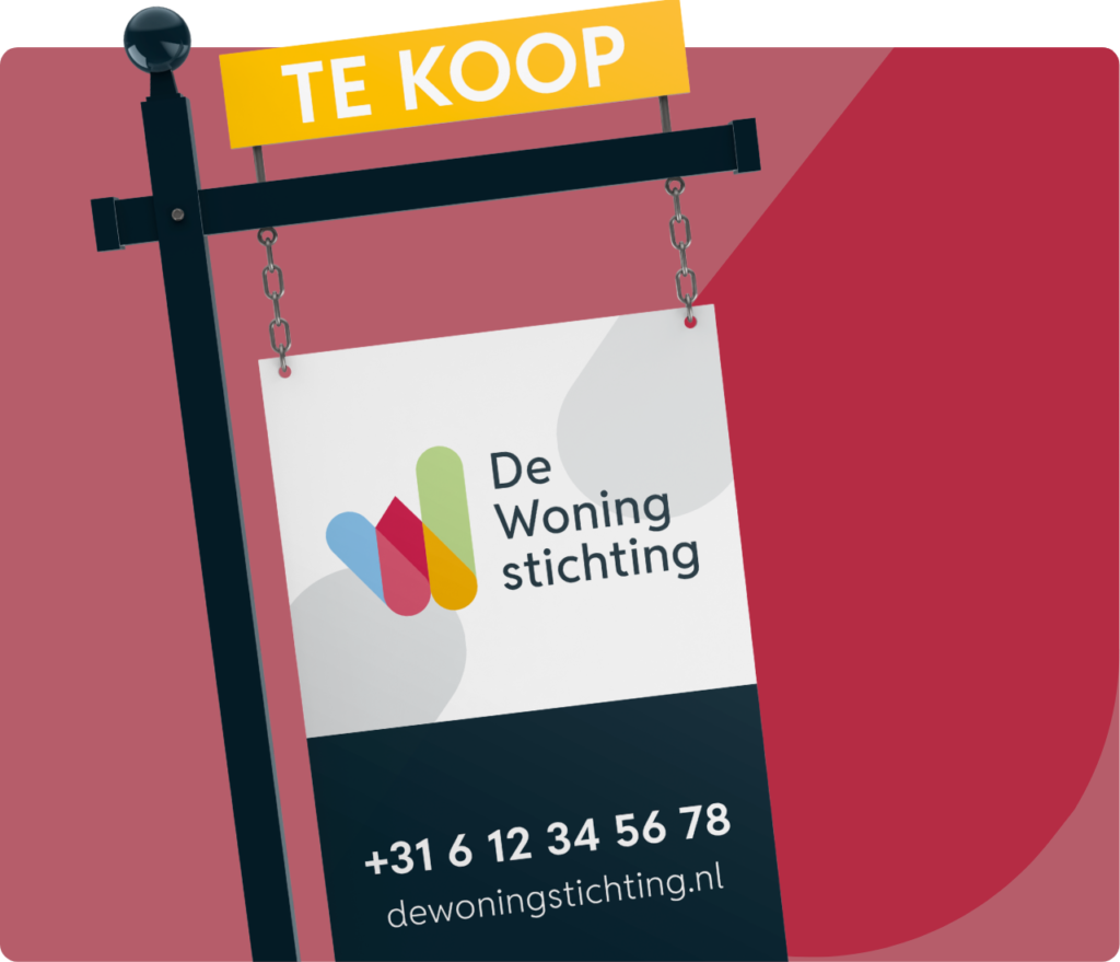 Verkoopbord Woningstichting Wageningen