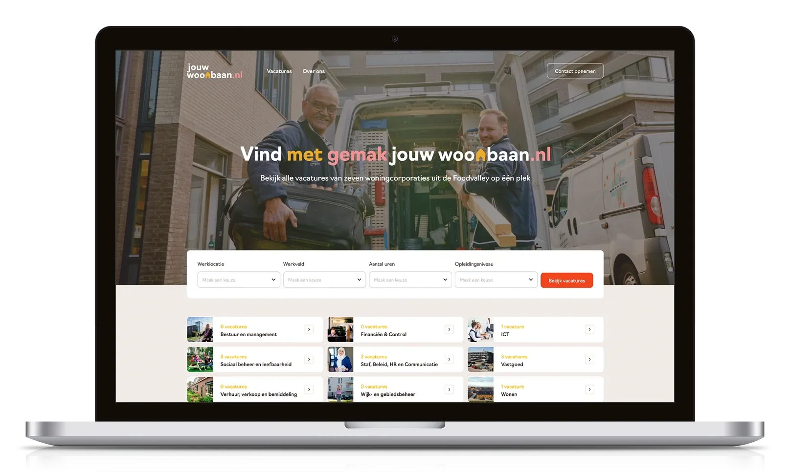 Maatwerk werken bij-platform JouwWoonBaan, gebouwd door Code Blauw