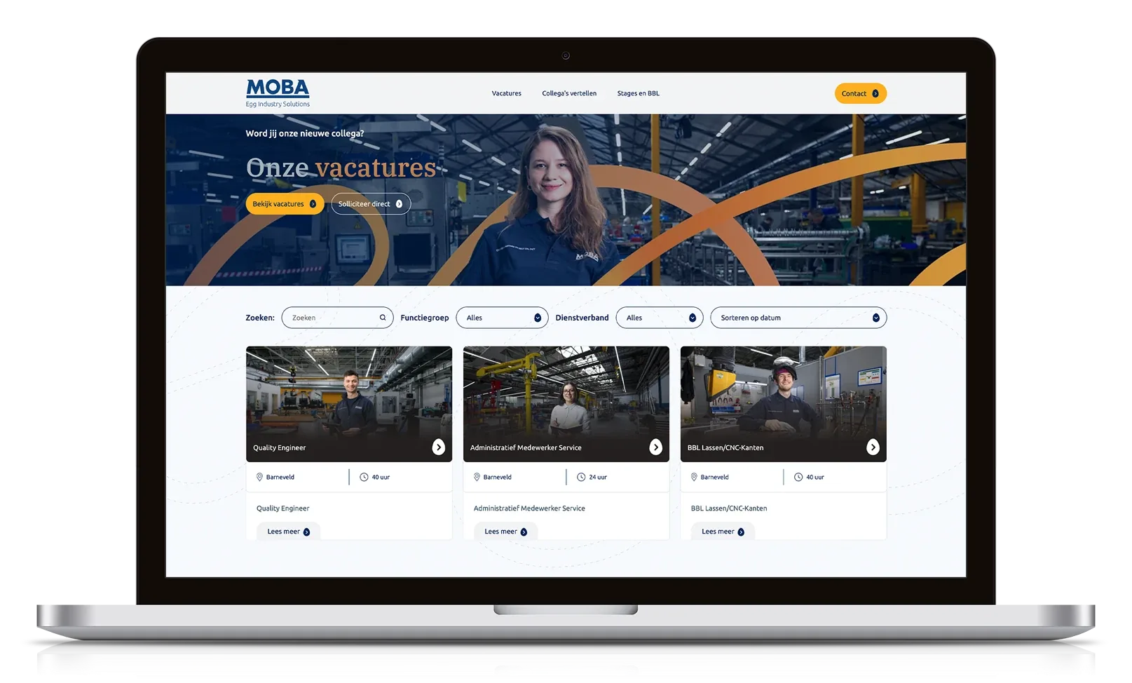 Werken bij-platform Moba, gebouwd door Code Blauw